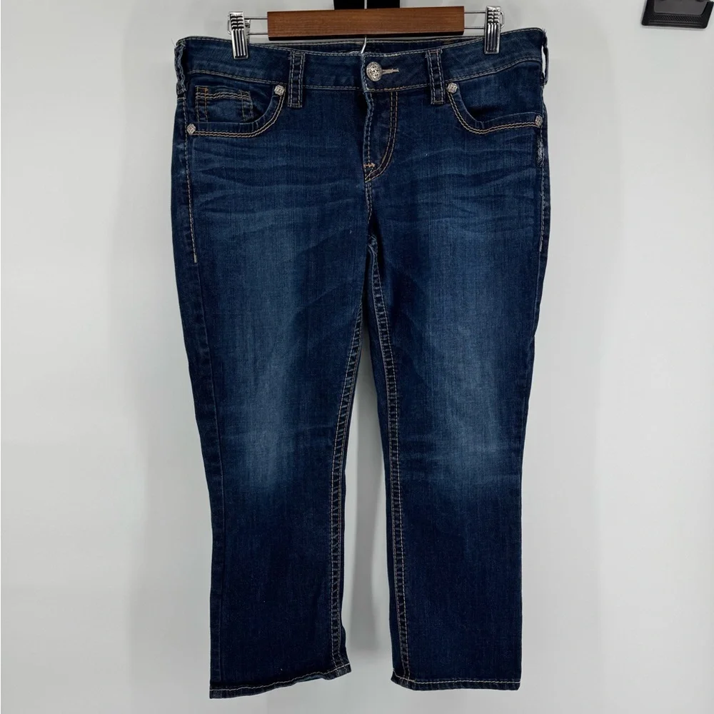 Silver Aiko Mid Capri Blue Women's Jeans Women's Size W31 L22